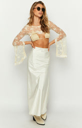 Hypnotised Cream Lace Shrug and Top Set